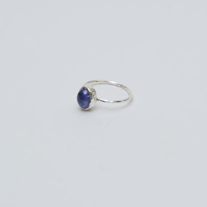Tanzanite Oval Sterling Ring Sz 9