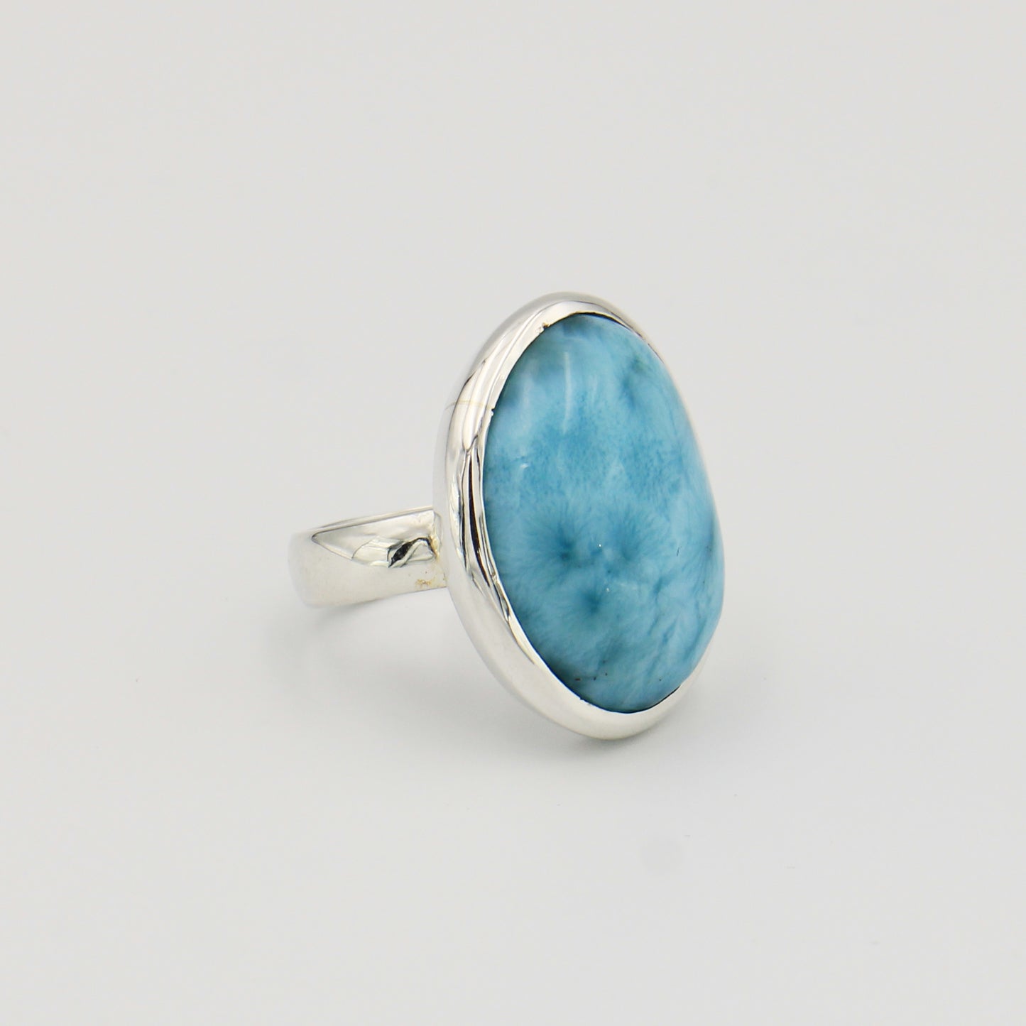 Larimar Large Sterling Ring 9
