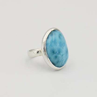 Larimar Large Sterling Ring 9
