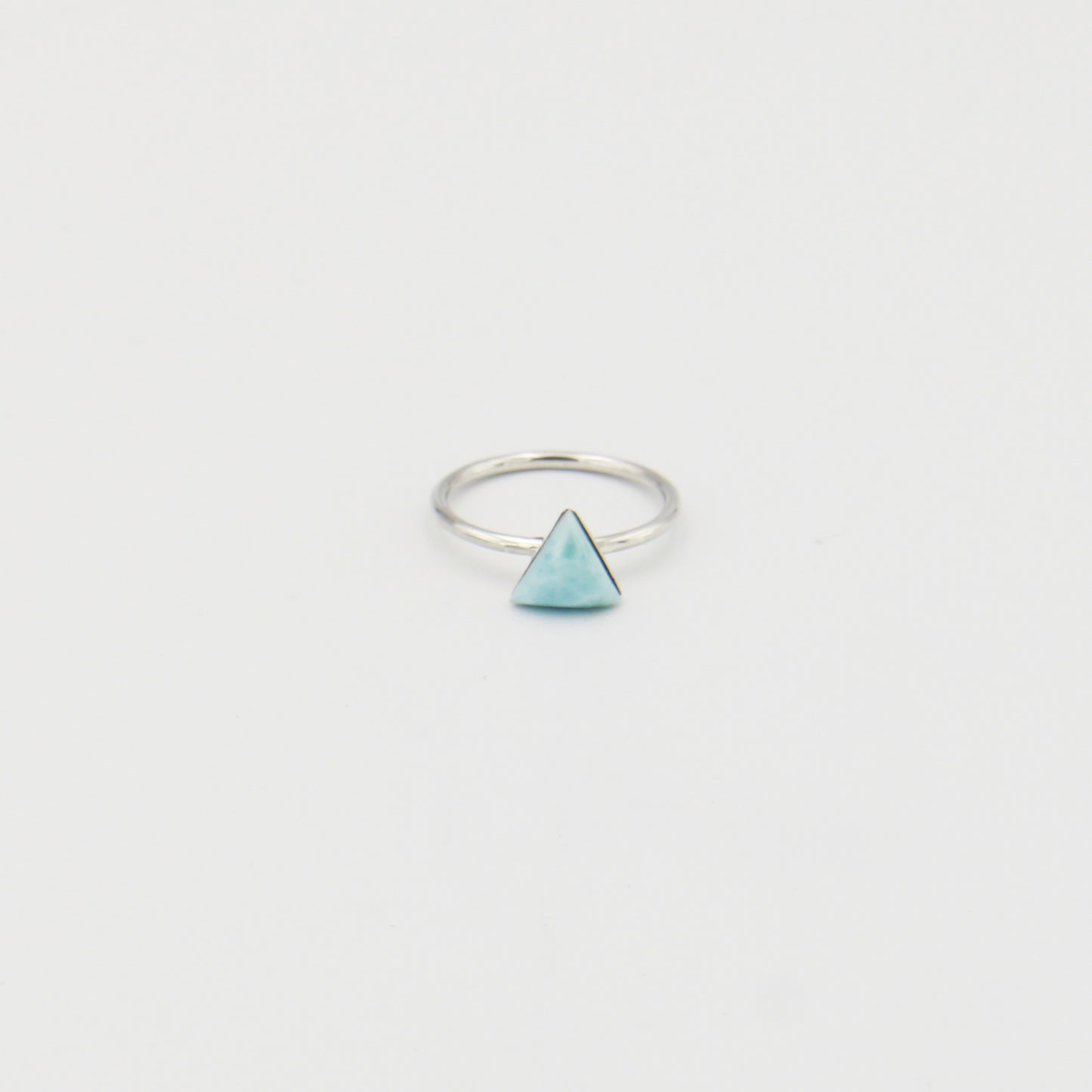Larimar Tiny Triangle Sterling Ring Sz 6.5