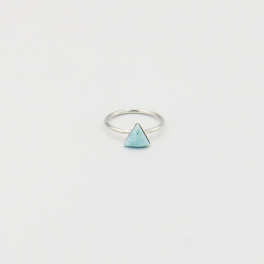 Larimar Tiny Triangle Sterling Ring Sz 6.5