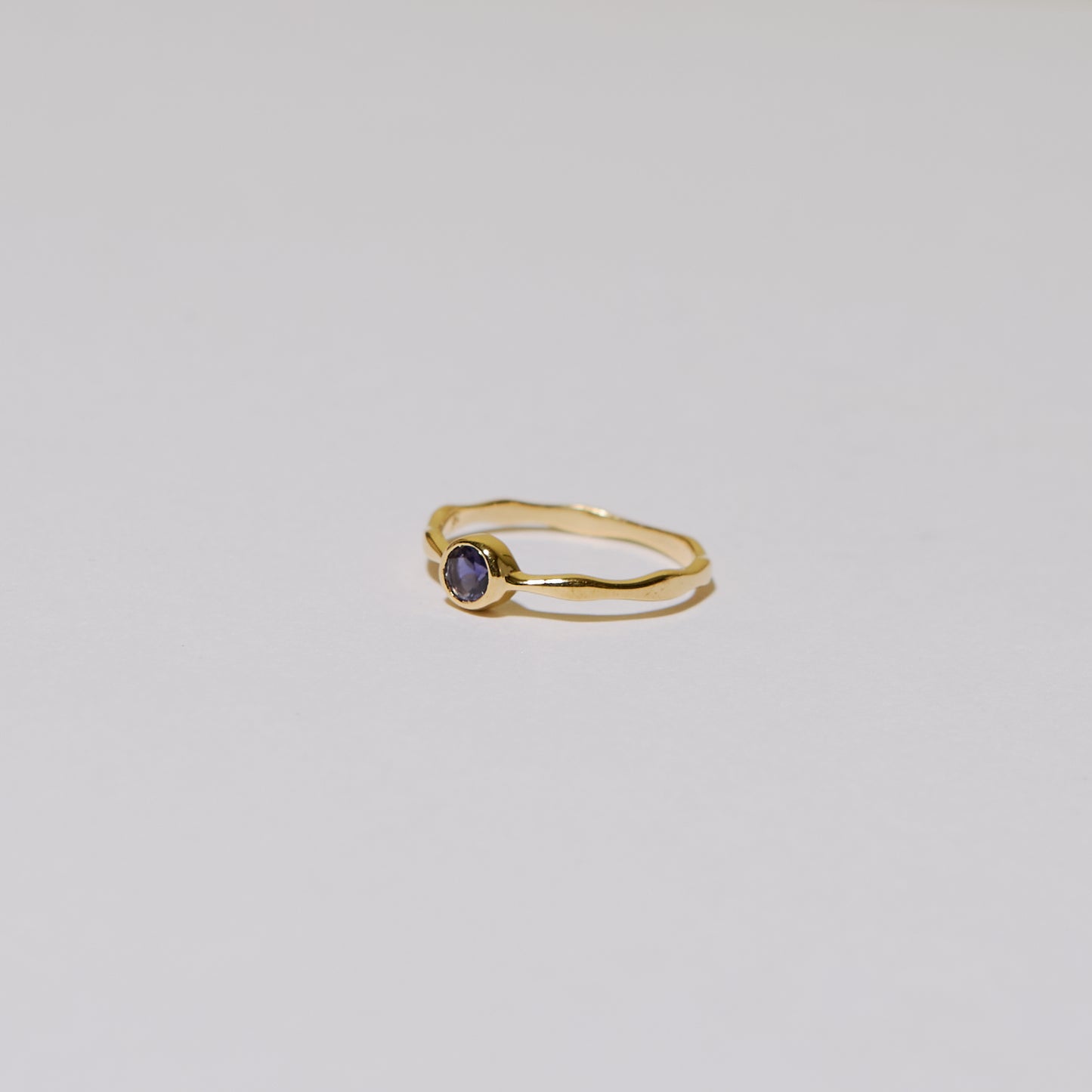 Dainty Iolite Round Vermeil Ring 8