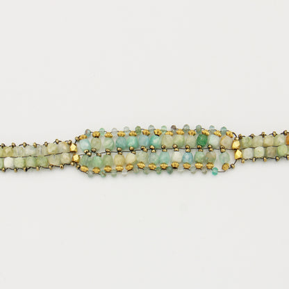 Aquamarine & Hematite w/ Brass Bracelet