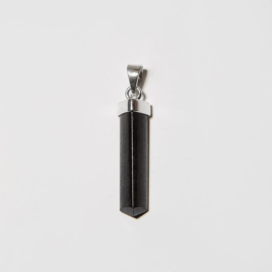 Black Tourmaline Sterling Point Pendant
