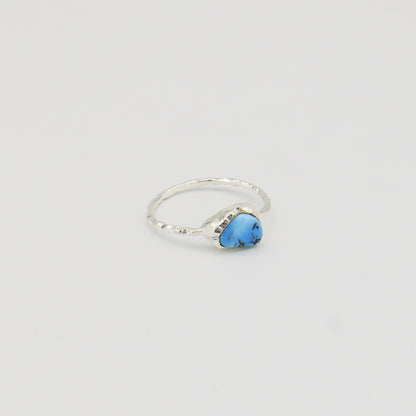 Turquoise Sterling Hammered Ring 9