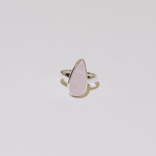 Kunzite Teardrop Sterling Ring Sz 7
