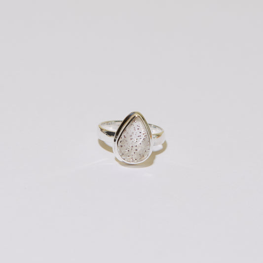 Orire Quartz Teardrop Sterling Ring Sz 8