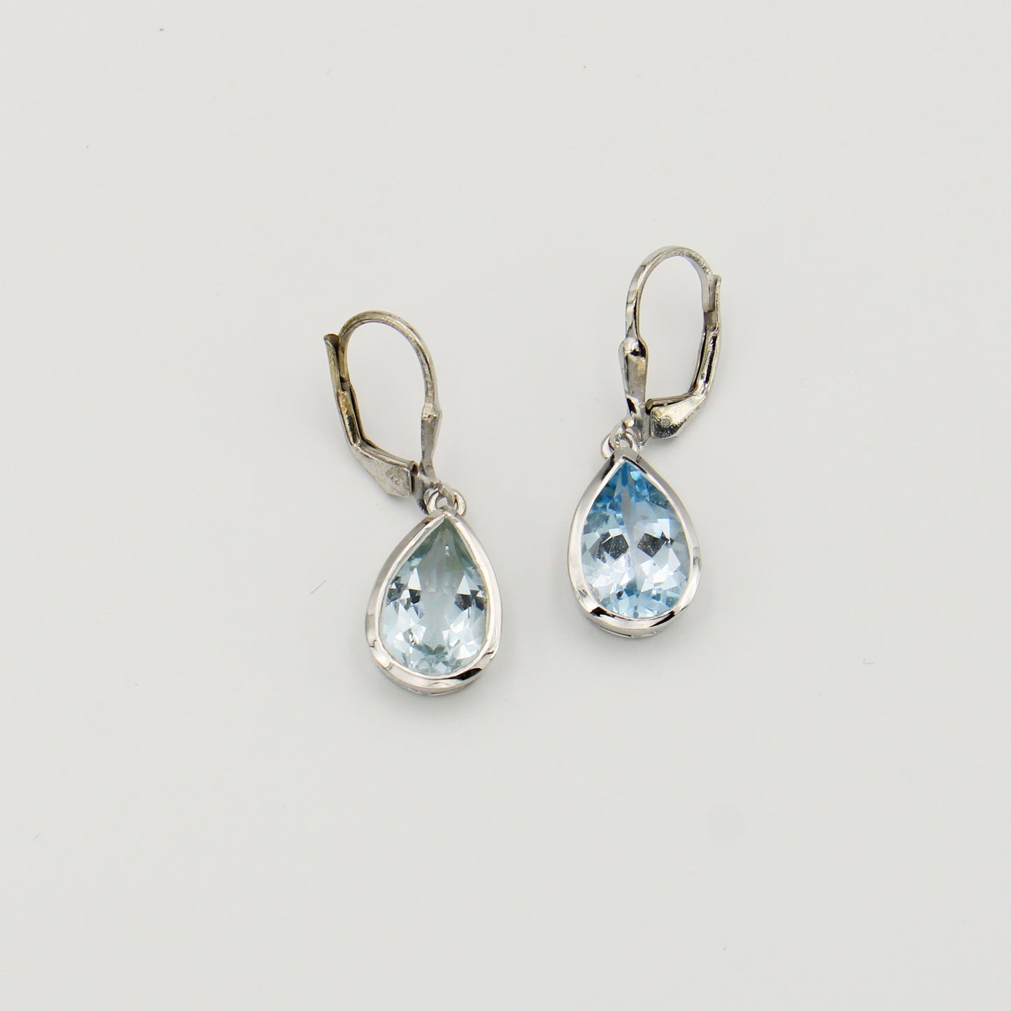 Blue Topaz Pear Sterling Earrings