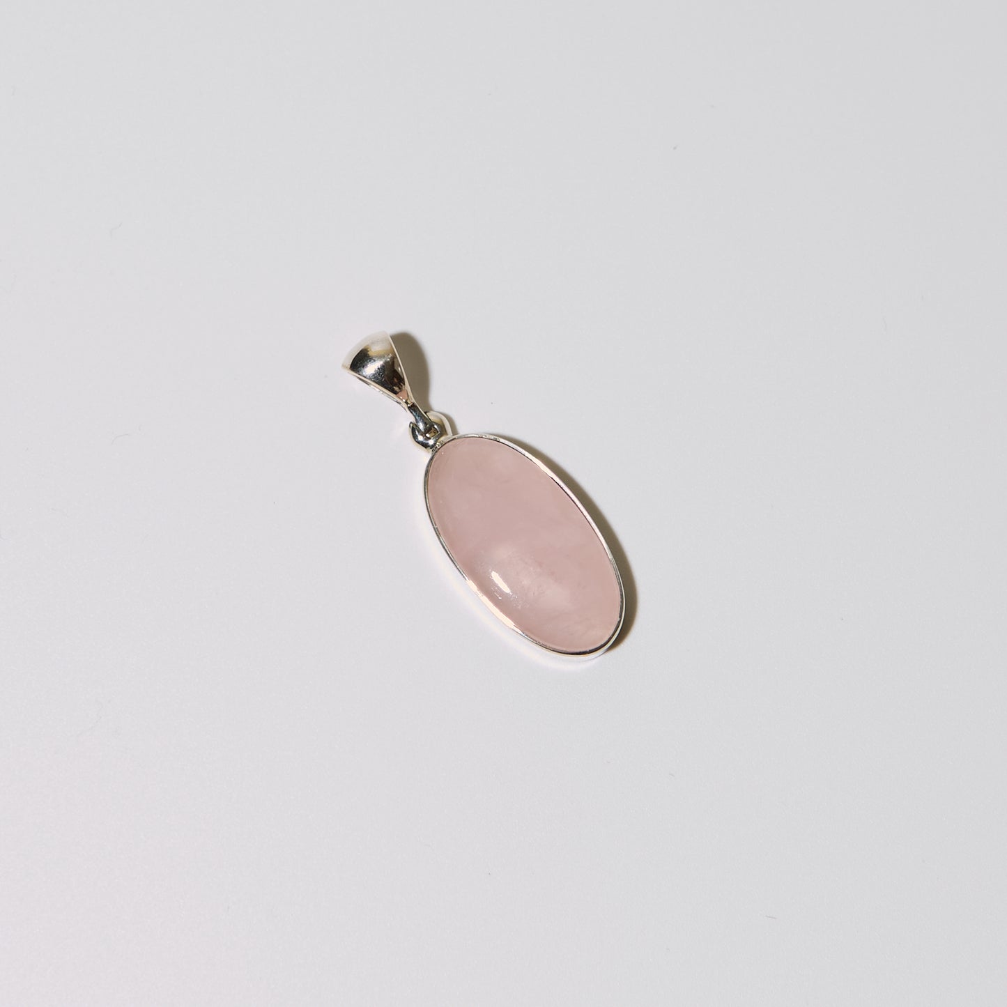 Rose Quartz Oval Sterling Pendant : 210000020259