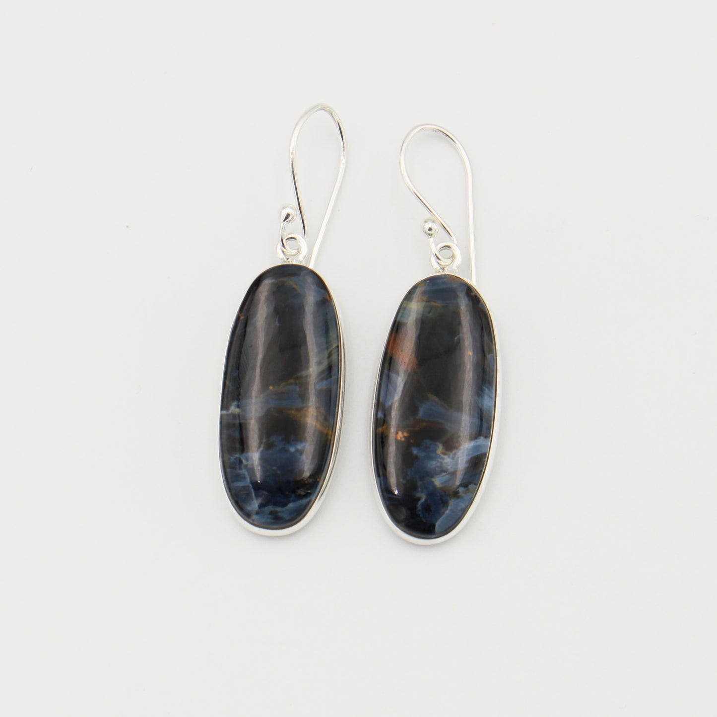 Pietersite Large Oval Sterling Earrings