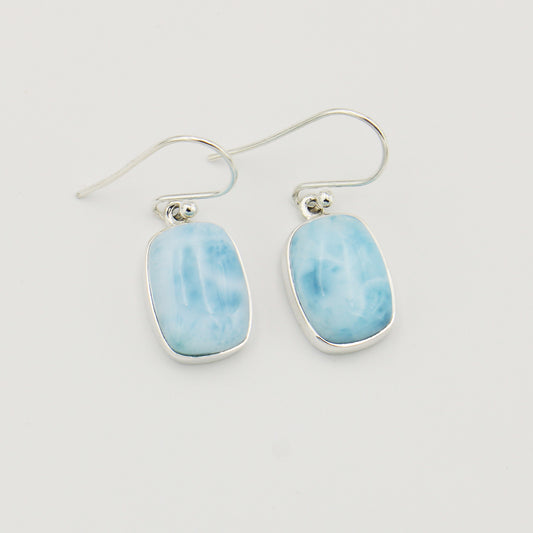 Larimar Baguette Sterling Earrings