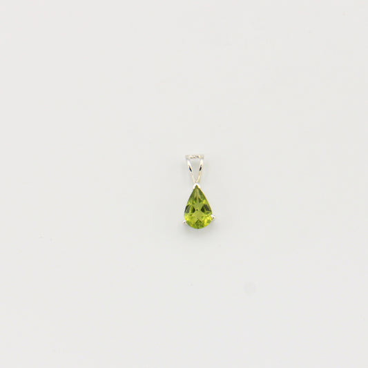 Peridot Dainty Pear Sterling Pendant