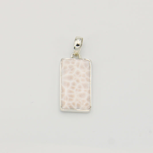 Natrolite Rectangle Sterling Pendant