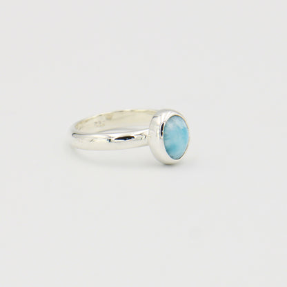 Larimar Small Oval Sterling Ring Sz 7.5