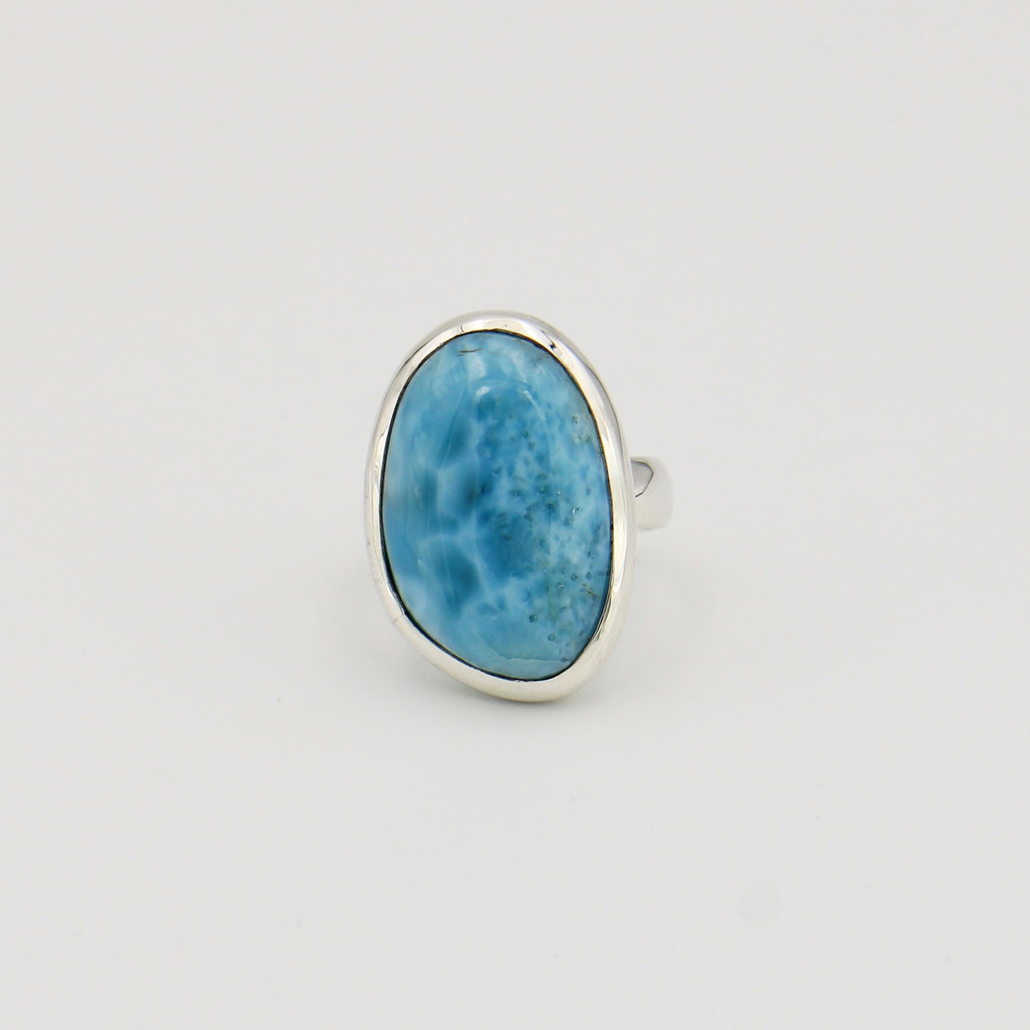 Larimar Large Sterling Ring 8