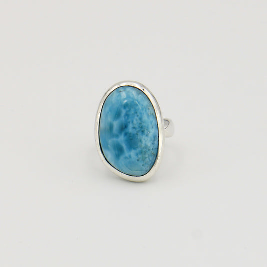 Larimar Large Sterling Ring 8