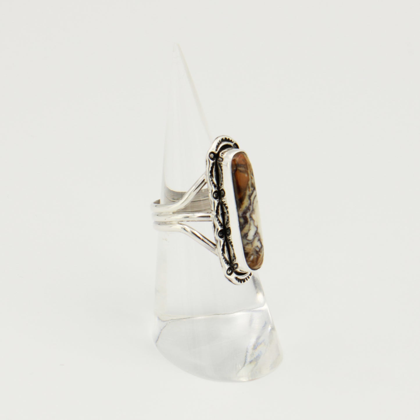 Wild Horse Skinny Oval Sterling Ring Sz 9