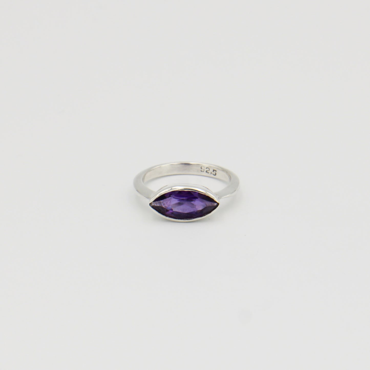 Amethyst Marquis Sterling Ring Sz 9