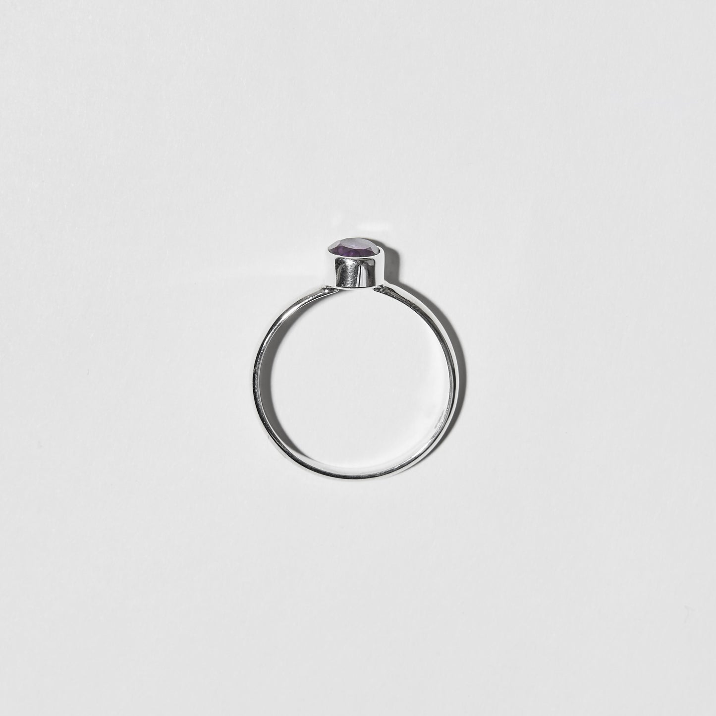 Amethyst Small Oval Sterling Ring 8