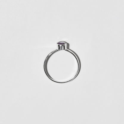 Amethyst Small Oval Sterling Ring 8