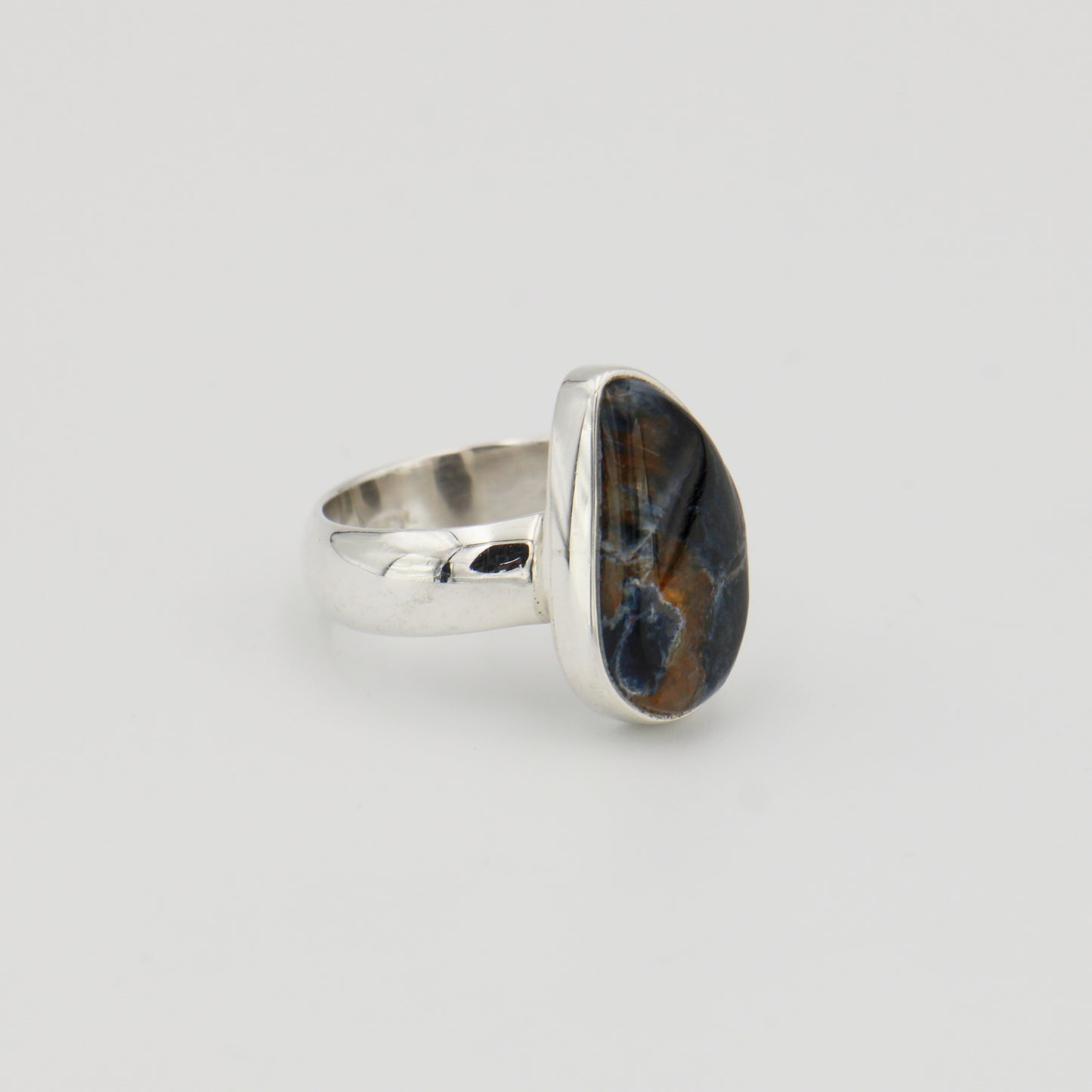 Pietersite Wedge Sterling Ring Sz 7.5