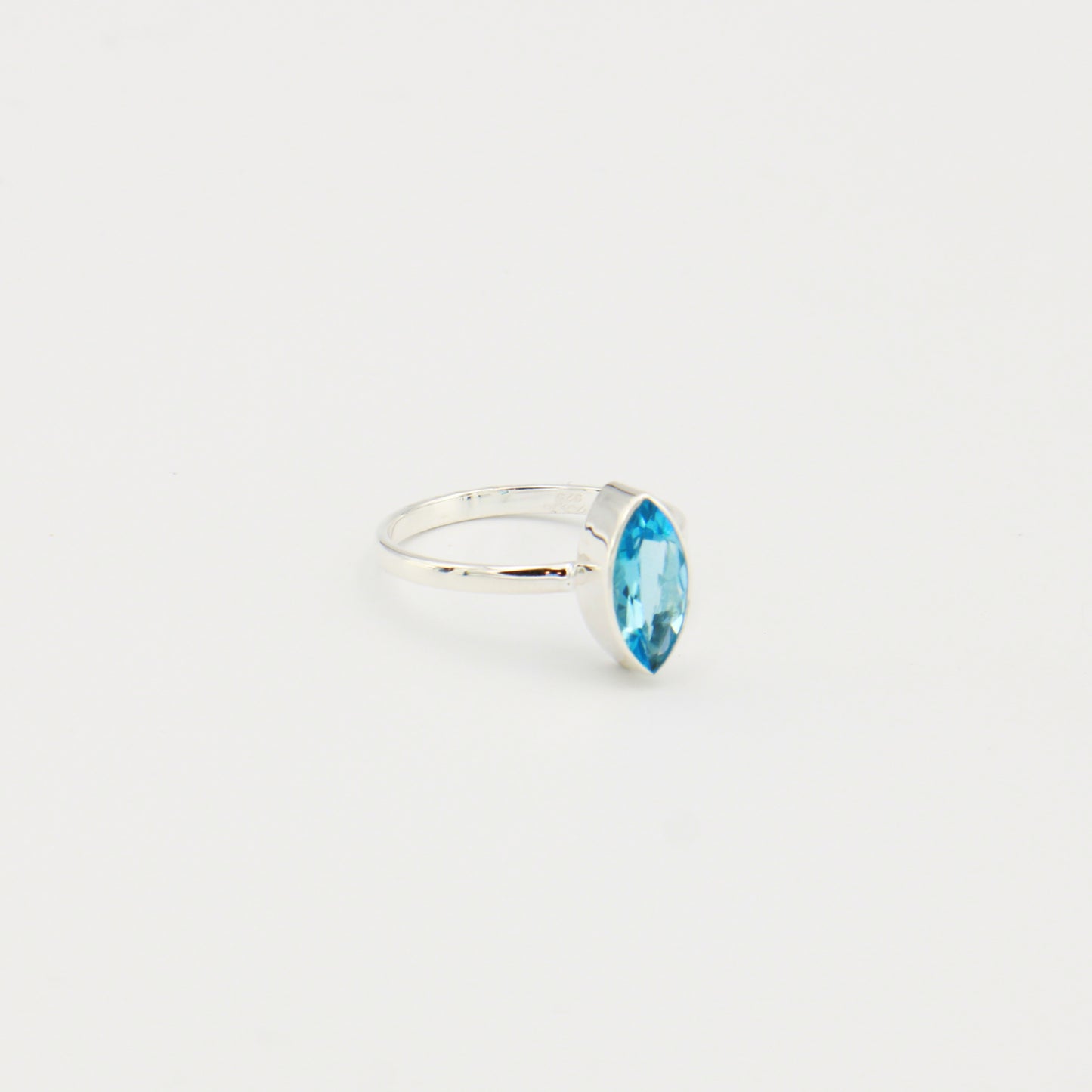Blue Topaz Marquis Ring Sz 9