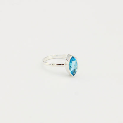 Blue Topaz Marquis Ring Sz 9