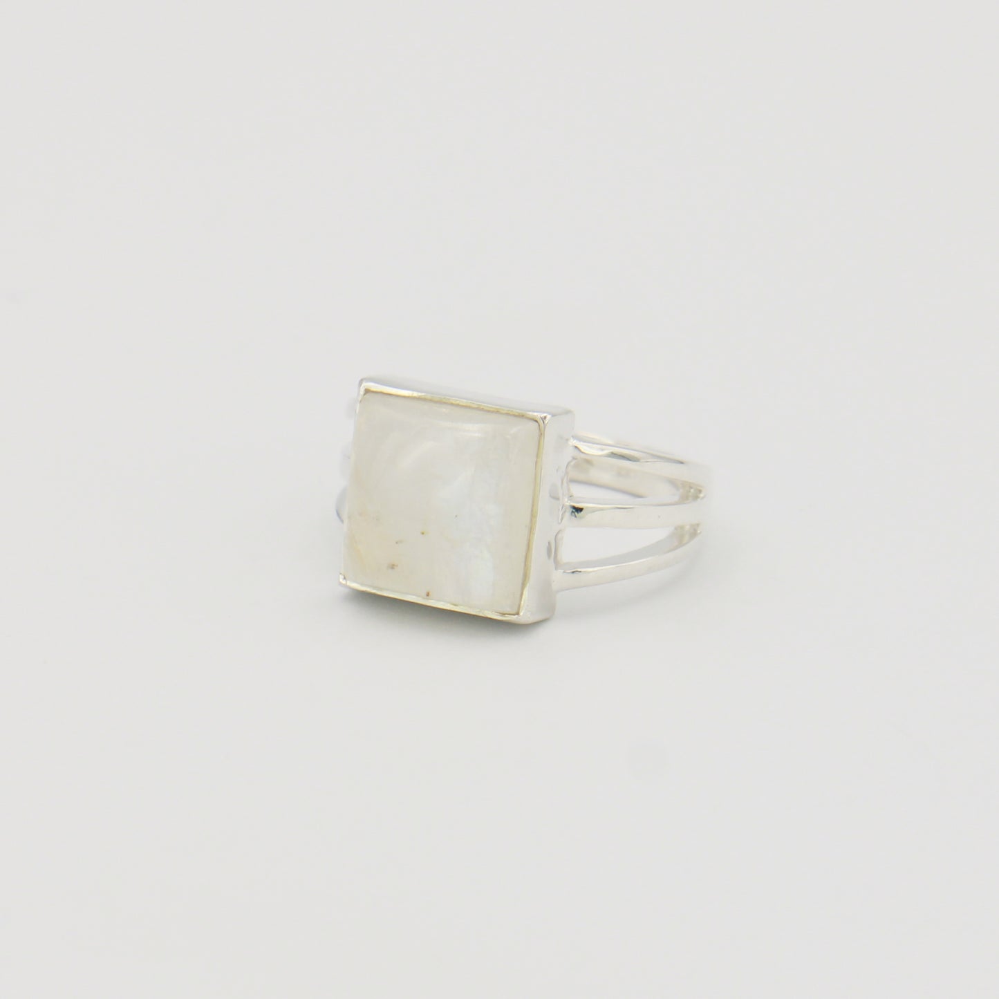 Moonstone Square Sterling Ring Sz 6