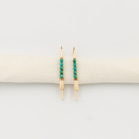 Gemstone Wrapped Petite Threader GF Turquoise