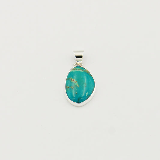 Turquoise Ovoid Sterling Pendant : 210000021993