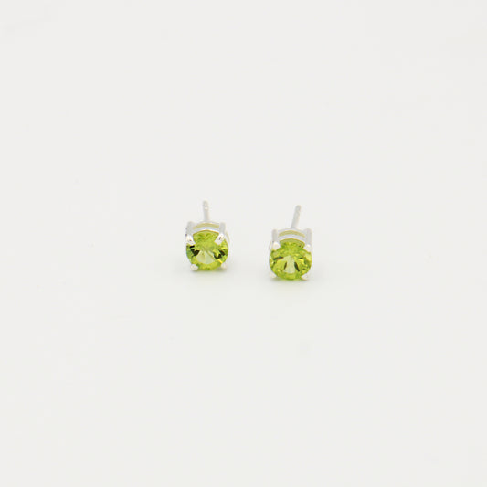 Peridot Round Prong Studs