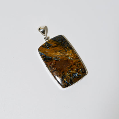 Pietersite Large Rectangle Sterling Pendant