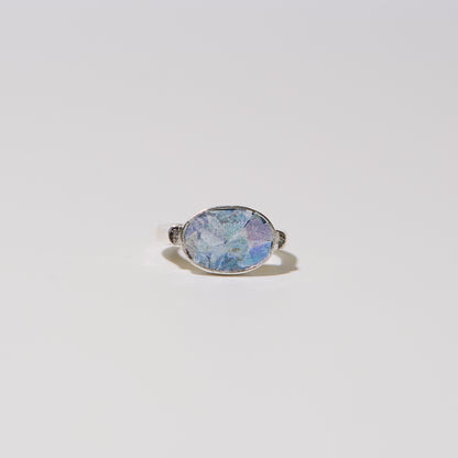 Roman Glass Horizontal Oval ring 8