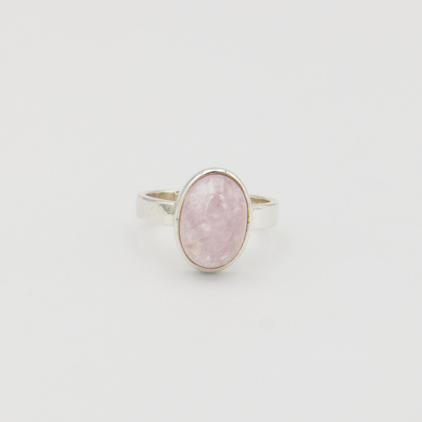 Morganite Oval Sterling Ring Sz 9
