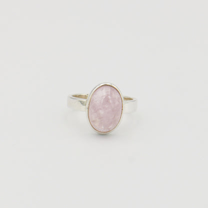 Morganite Oval Sterling Ring Sz 9