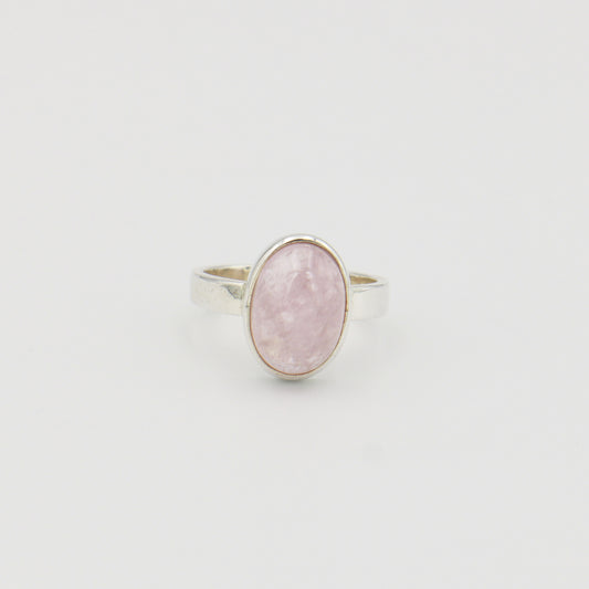 Morganite Oval Sterling Ring Sz 9