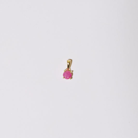 Ruby Dainty Round Vermeil Pendant