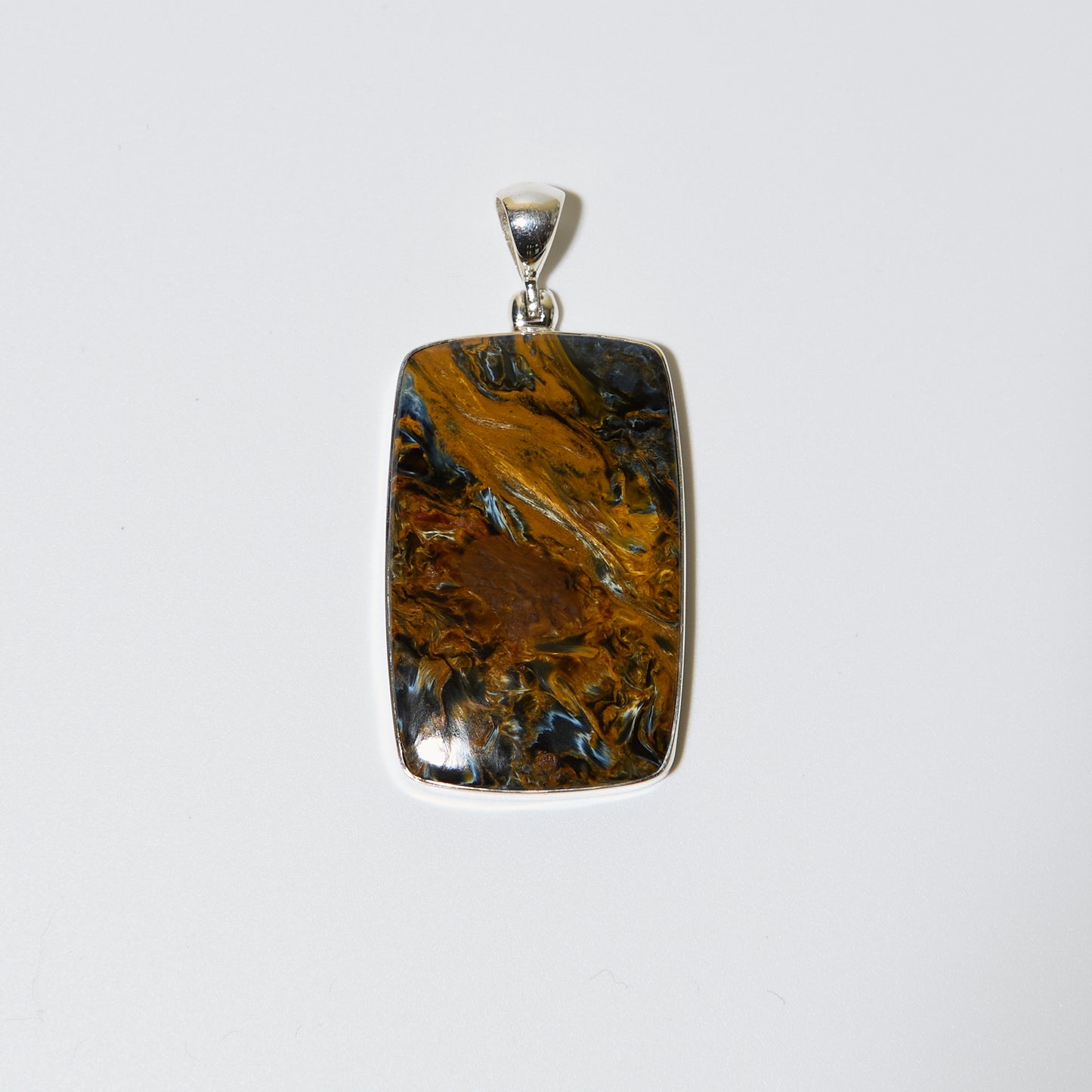 Pietersite Large Rectangle Sterling Pendant