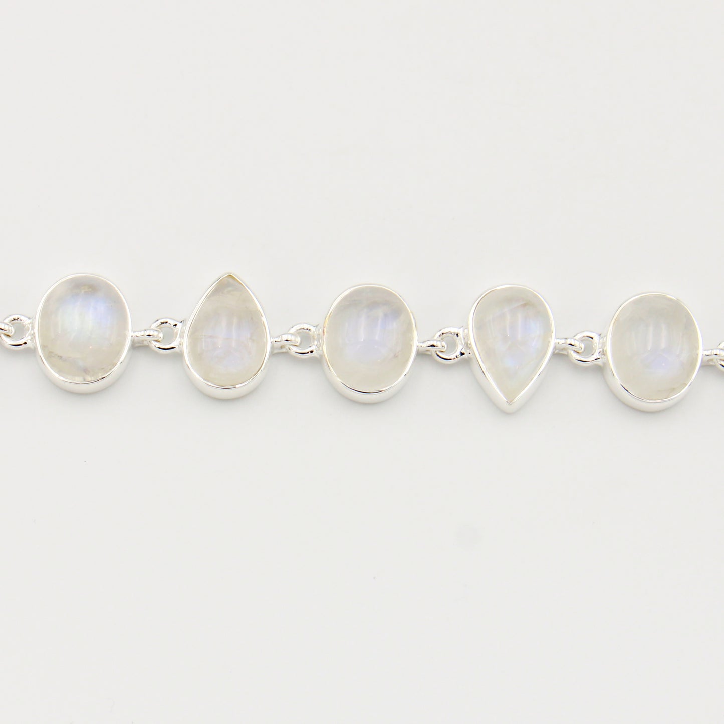 Moonstone Pears & Ovals Sterling Bracelet