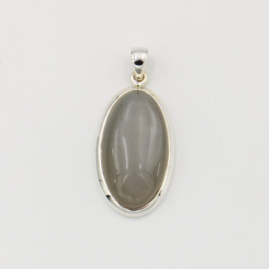 Grey Moonstone Oval Sterling Pendant