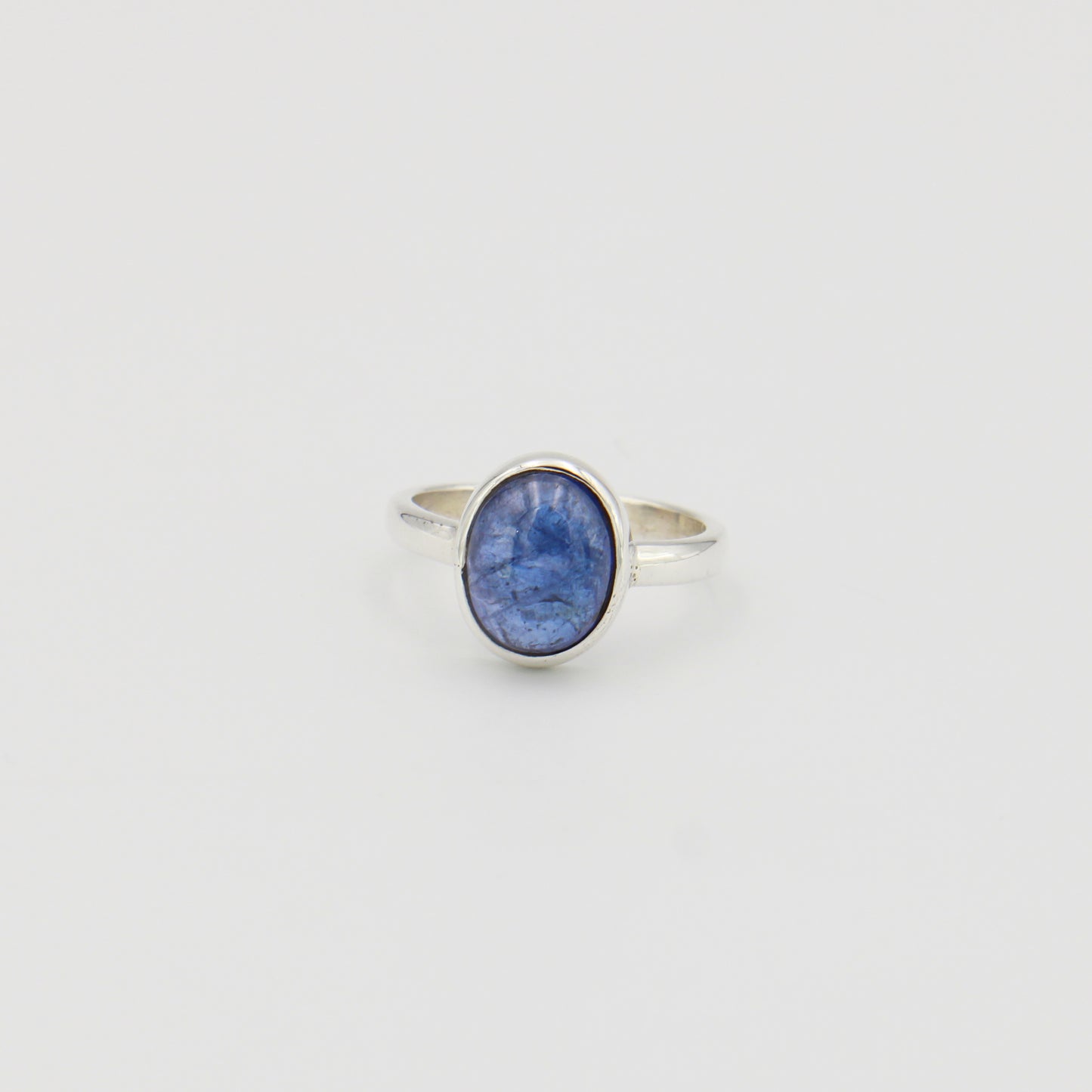 Tanzanite Oval Cab Sterling Ring Sz 7