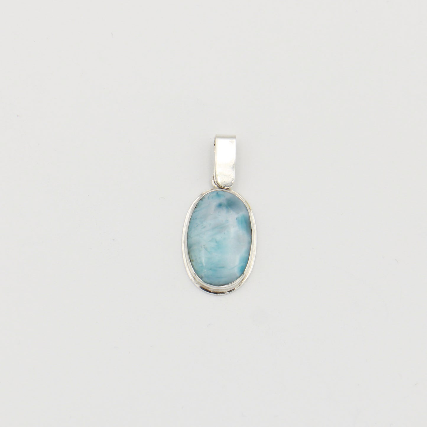 Larimar Small Oval Sterling Pendant