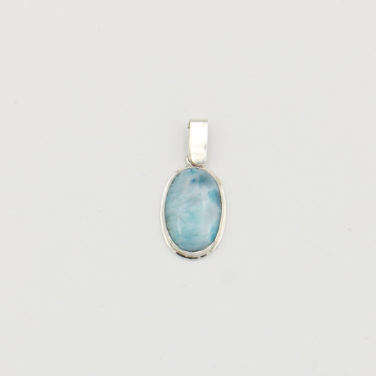 Larimar Small Oval Sterling Pendant