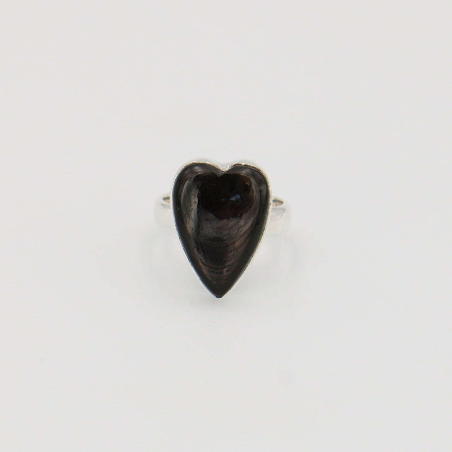 Hypersthene Heart Sterling Ring Sz 7