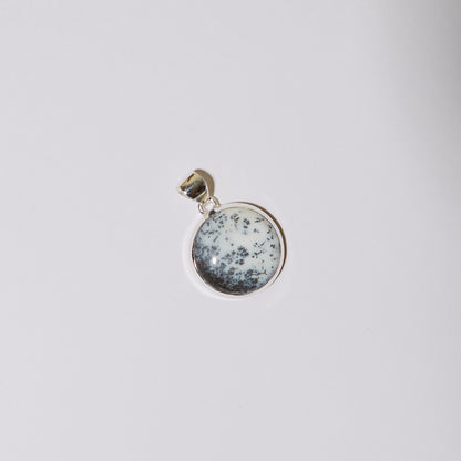 Dendritic Opal Round Sterling Pendant
