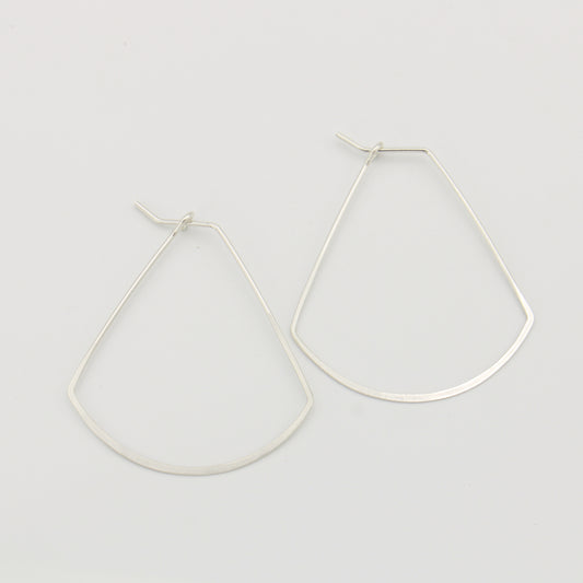 Wire Bell Hoops Sterling
