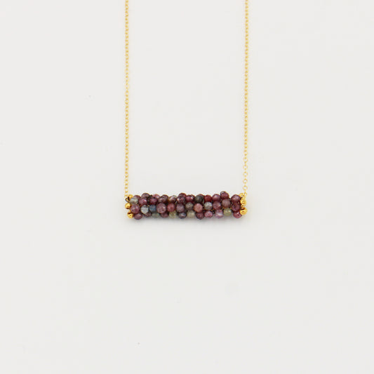 Ruby & Sapphire Beads GF Necklace