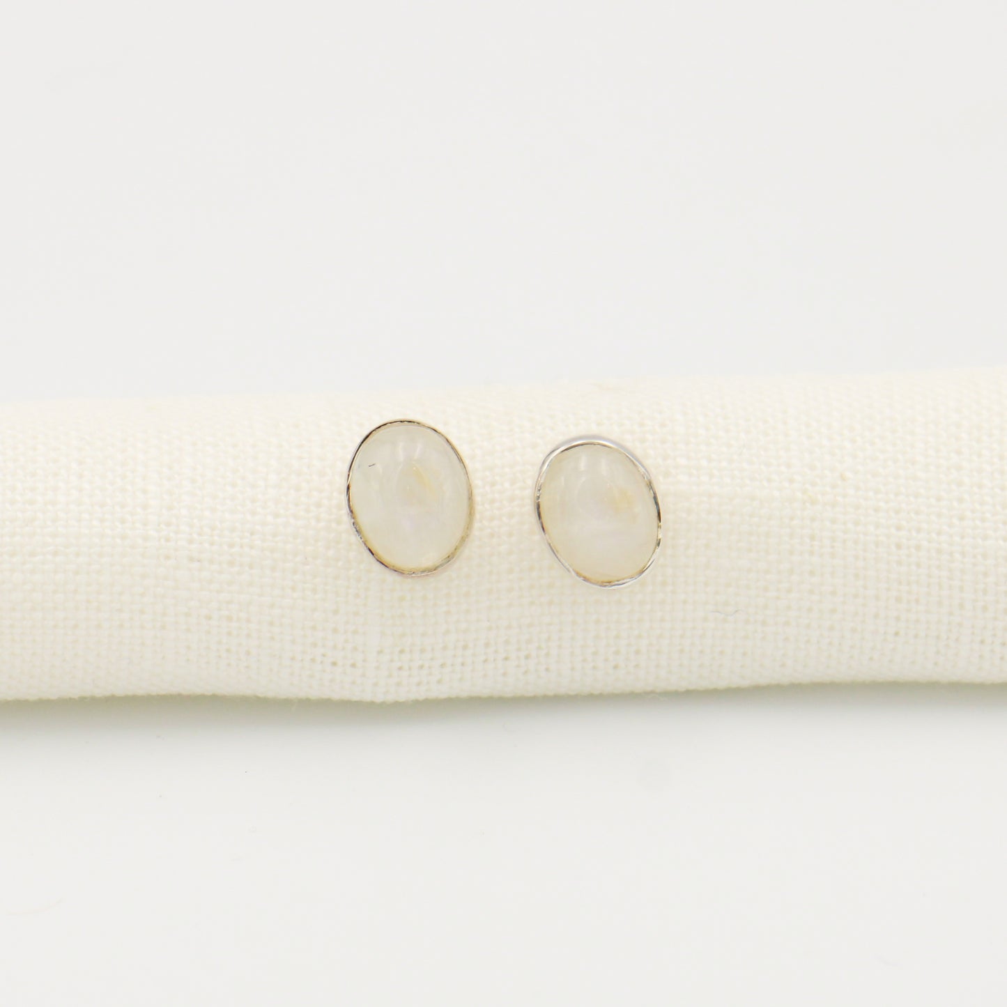 Moonstone Oval Bezel Studs