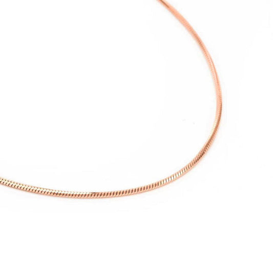 Octagonal Herringbone Rose Gold Plate Stainless Chain