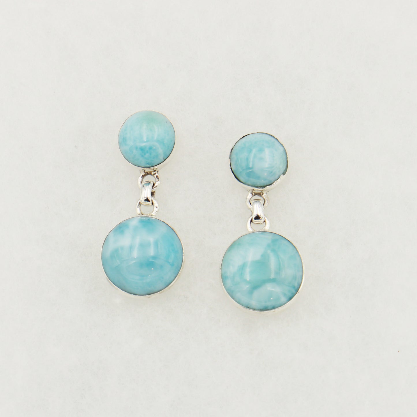 Larimar Double Round Sterling Post Earrings